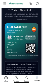 Tarjeta AhorratorPlus en el móvil